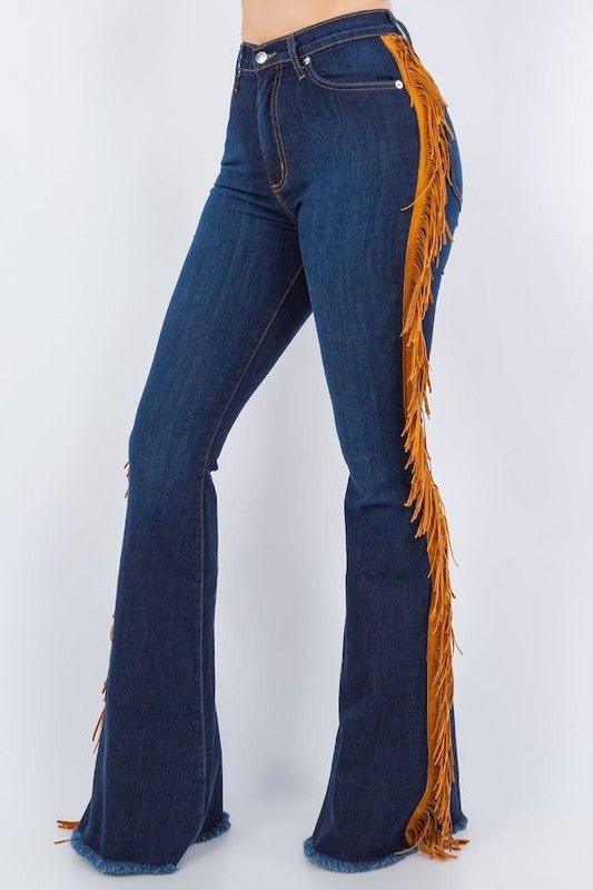 Fringe Bell Bottom in Dark - Inseam 32" - S. M. & Co. Denim Jeans