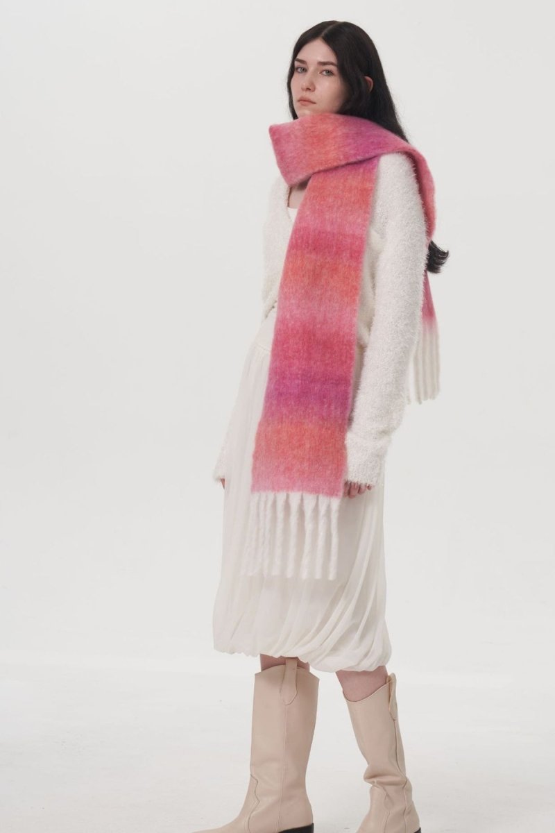 Fringe Gradient Thermal Scarf - S. M. & Co.