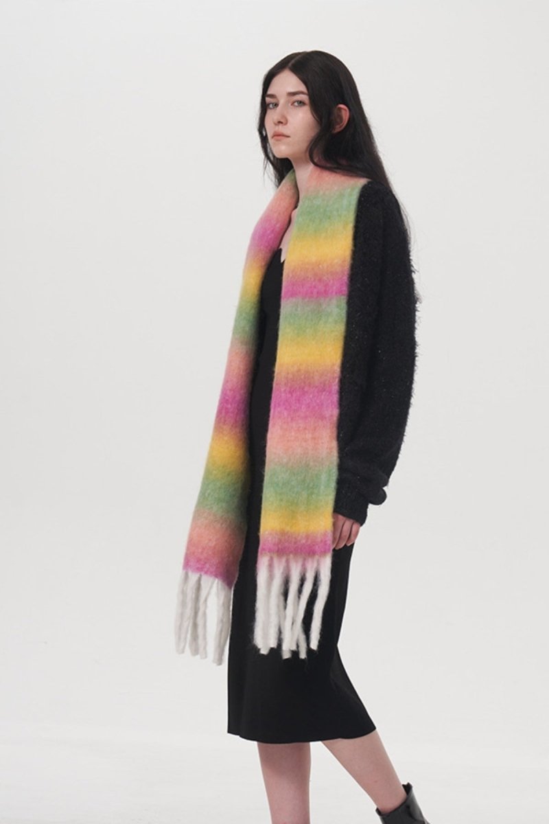 Fringe Gradient Thermal Scarf - S. M. & Co.