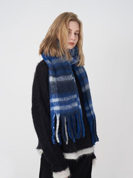 Fringe Plaid Polyester Scarf - S. M. & Co.