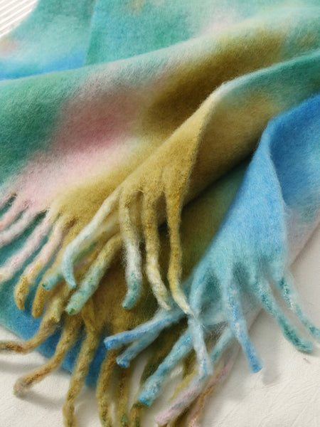 Fringe Tie - Dye Polyester Scarf - S. M. & Co.