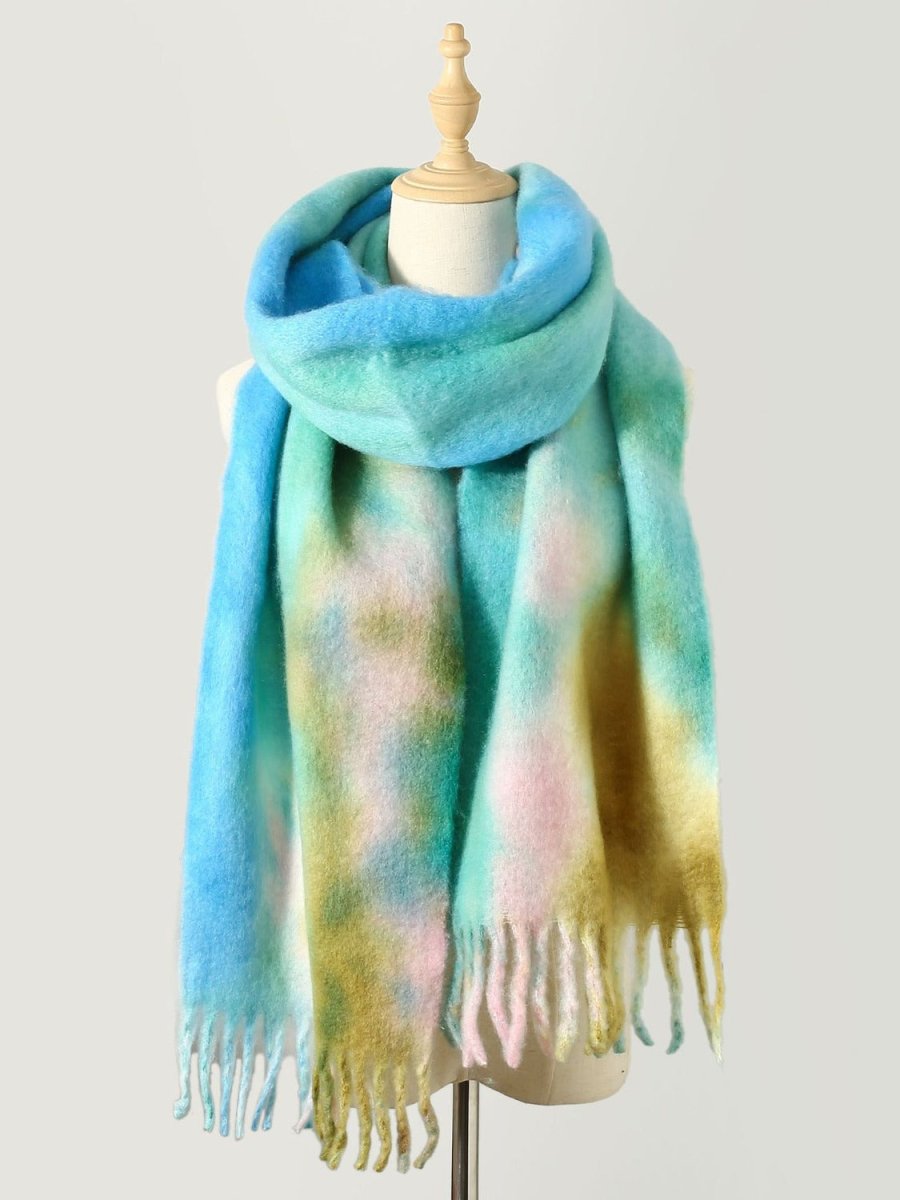 Fringe Tie - Dye Polyester Scarf - S. M. & Co.