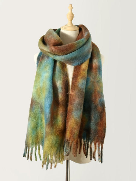 Fringe Tie - Dye Polyester Scarf - S. M. & Co.