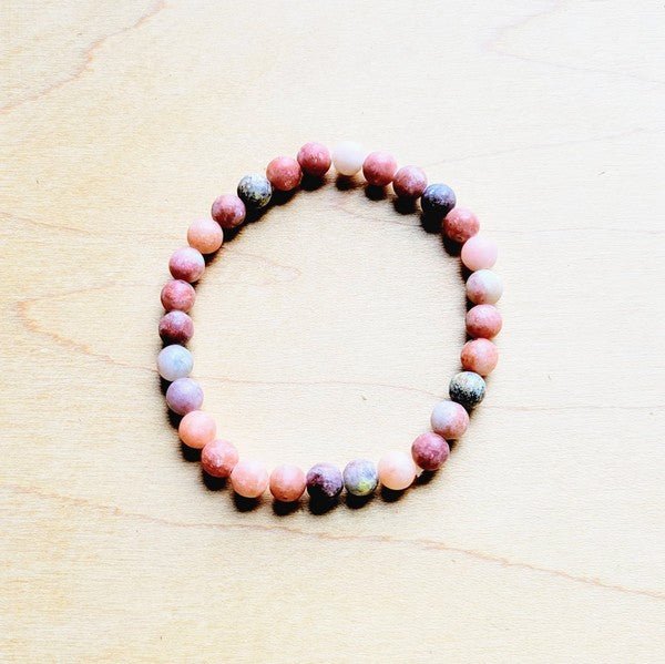 Frosted Marble Jasper Beaded Stretch Bracelet 809e - S. M. & Co. Bracelet