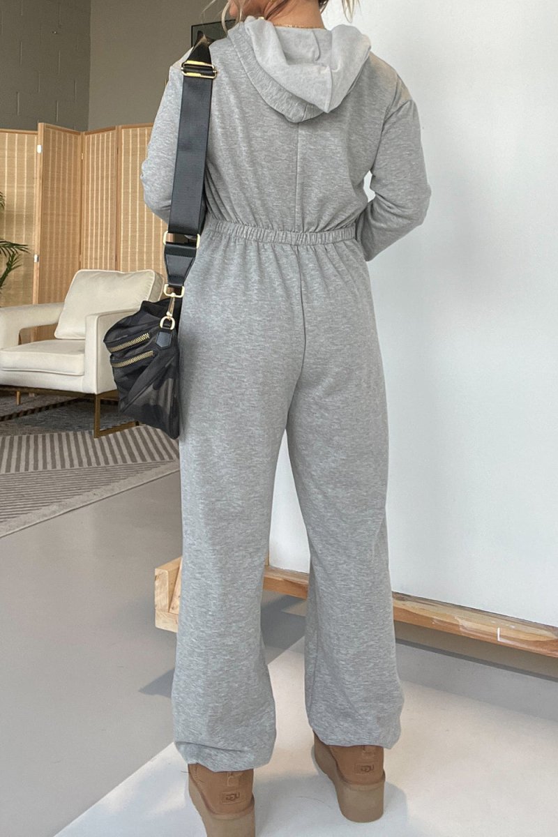 Full Size Drawstring Long Sleeve Jumpsuit - S. M. & Co.