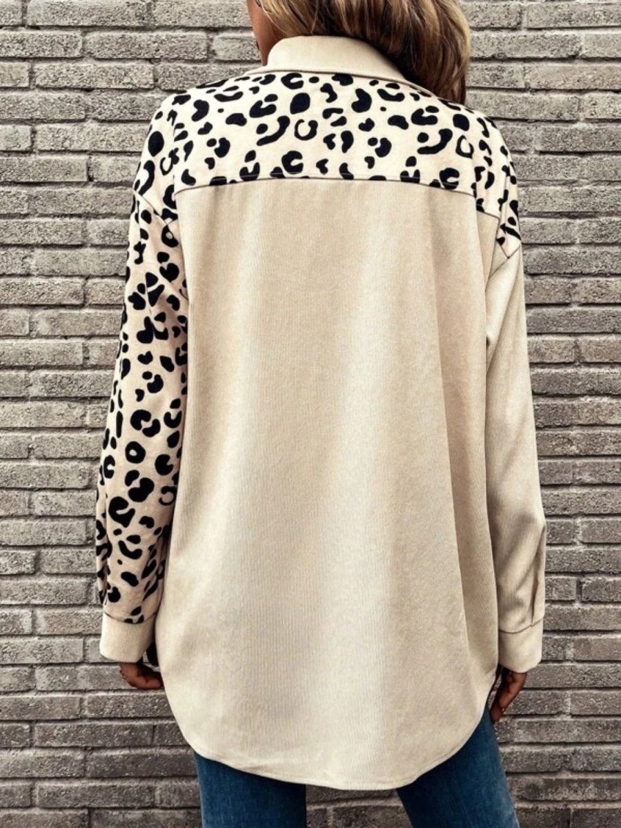 Full Size Leopard Collared Shirt - S. M. & Co.