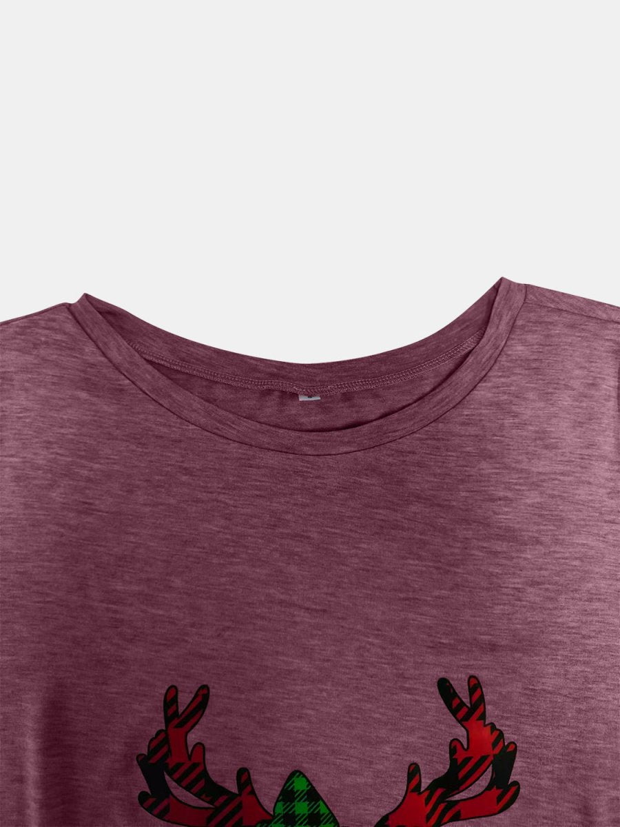 Full Size Reindeer Round Neck Long Sleeve T-Shirt - S. M. & Co.