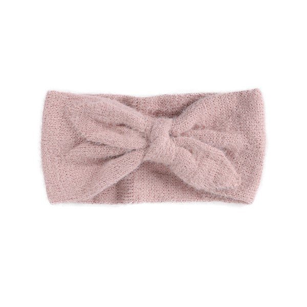 FUZZY BOW WINTER HEAD BAND - S. M. & Co.