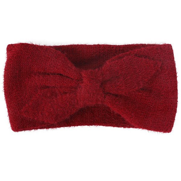 FUZZY BOW WINTER HEAD BAND - S. M. & Co.