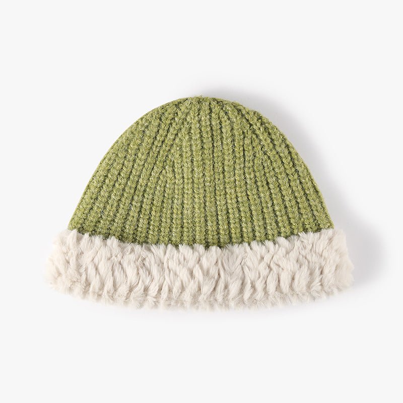 Fuzzy Hem Knit Hat - S. M. & Co.