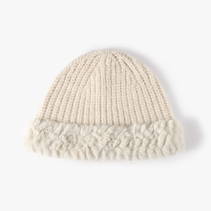 Fuzzy Hem Knit Hat - S. M. & Co.