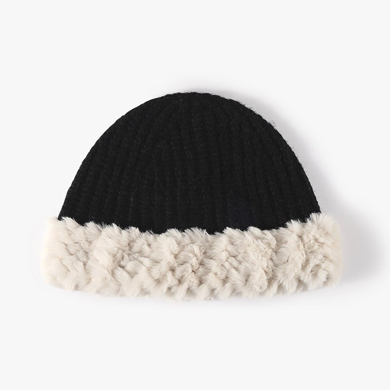 Fuzzy Hem Knit Hat - S. M. & Co.