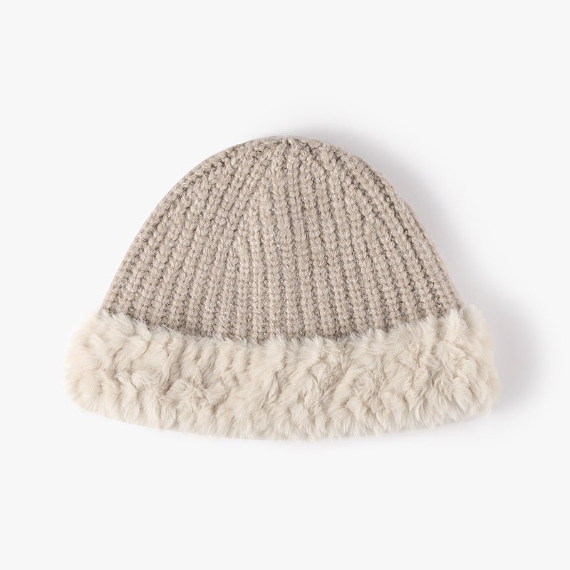 Fuzzy Hem Knit Hat - S. M. & Co.