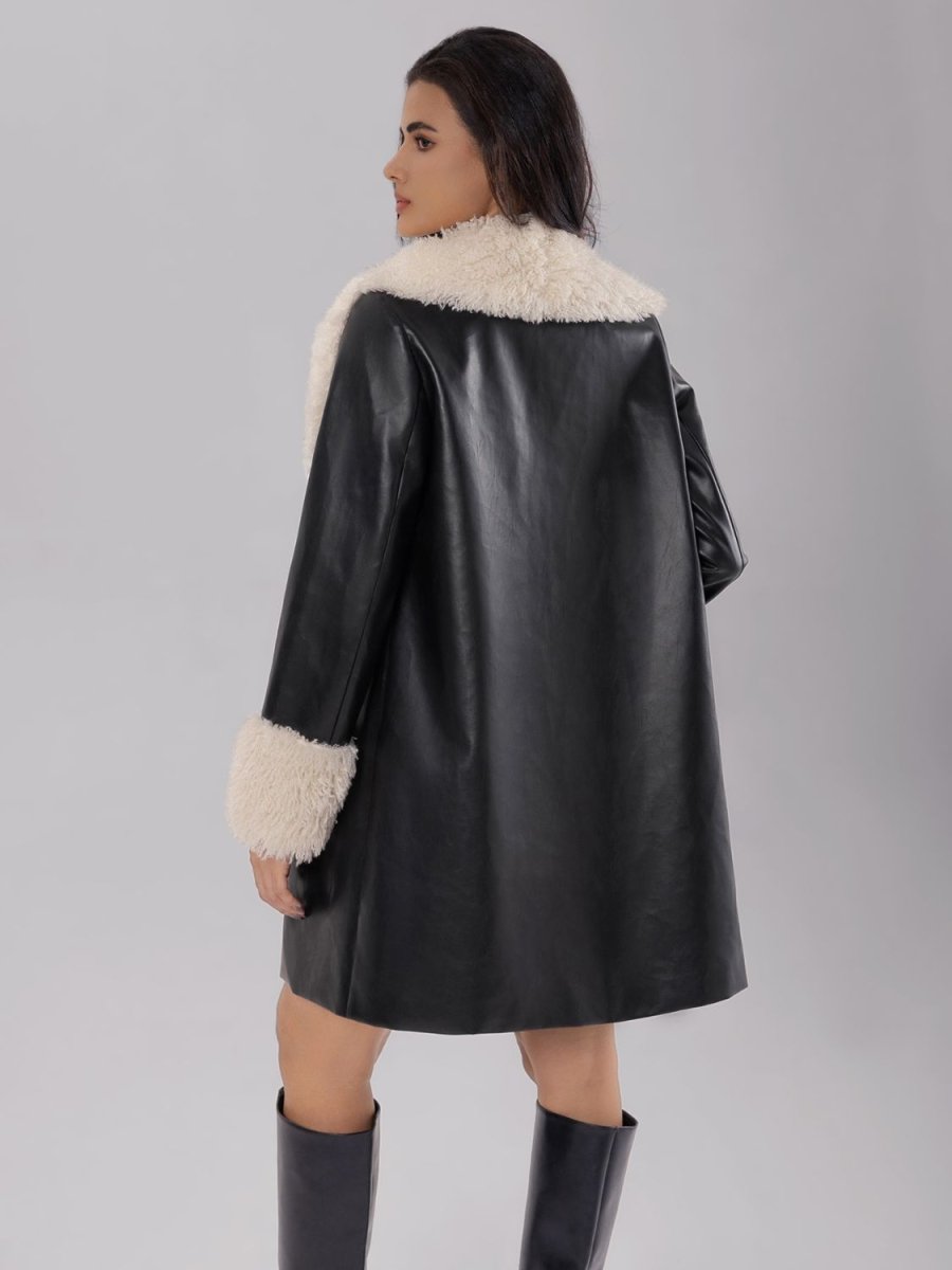 Fuzzy Long Sleeve Longline Coat - S. M. & Co.