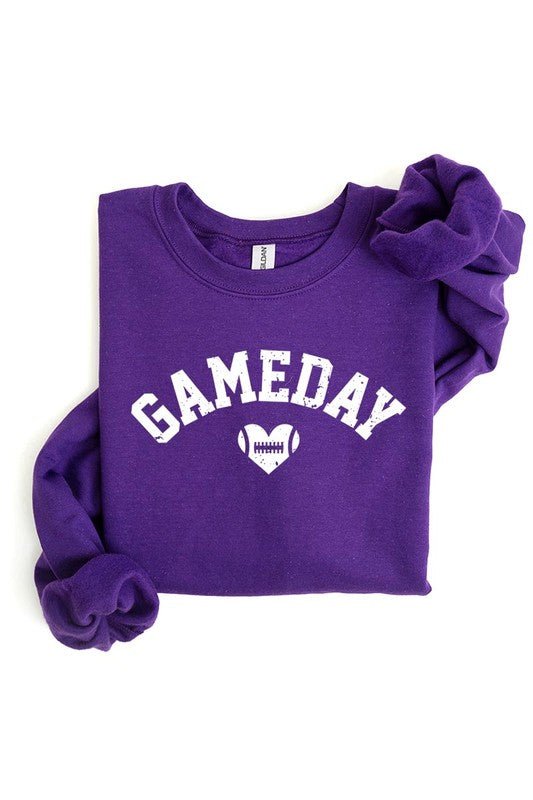 Game Day Football Heart Graphic Sweatshirts - S. M. & Co.