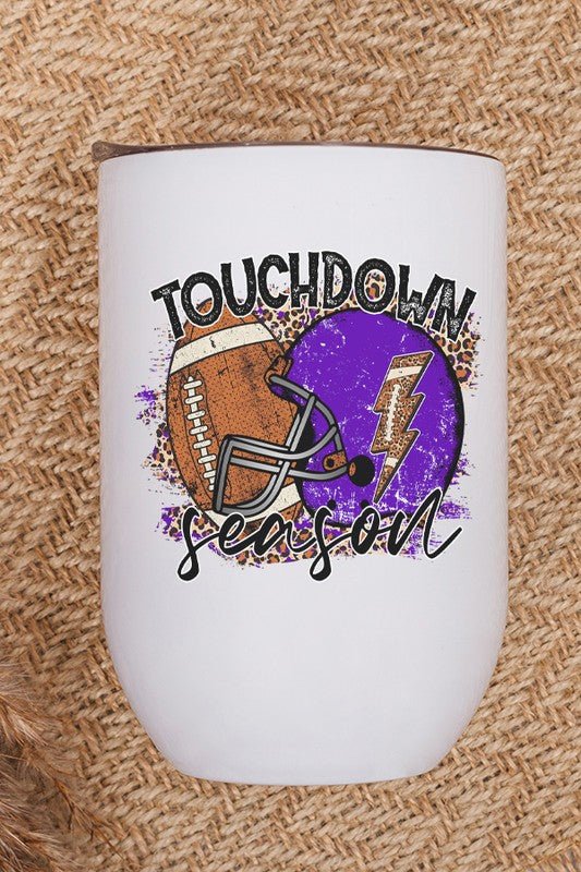 Game Day Purple Helmet Touchdown Season Wine Cup - S. M. & Co. Tumbler