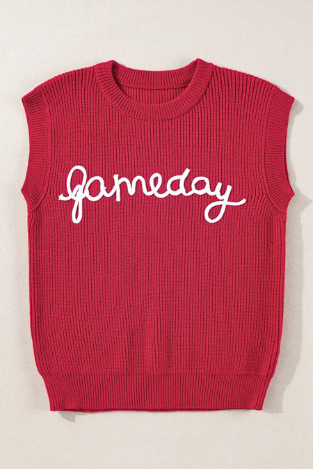 GAME DAY Round Neck Sweater Vest - S. M. & Co.