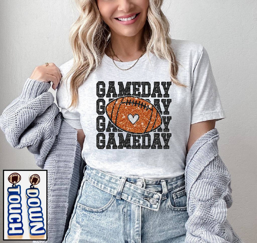 Game Day- Faux Sequin Football - S. M. & Co. T-Shirt