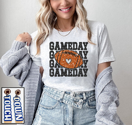 Game Day- Faux Sequin Football - S. M. & Co. T-Shirt