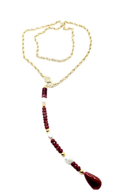Gemstone Lariat Necklace