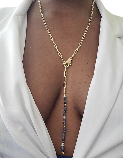 Gemstone Lariat Necklace