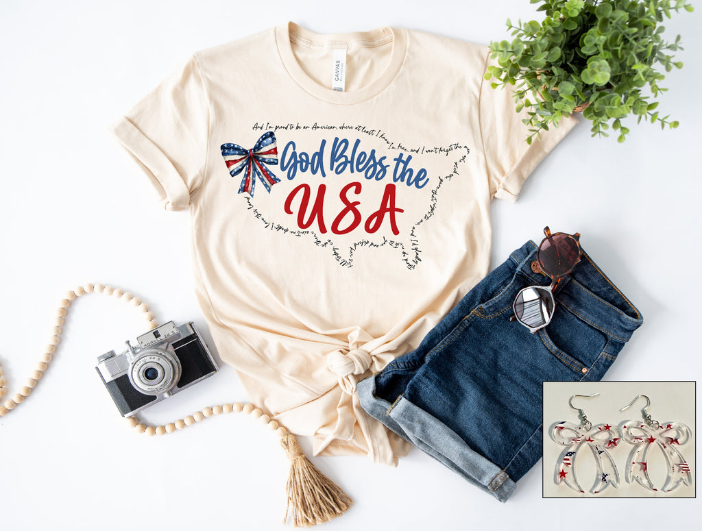 God Bless The USA- Bow - S. M. & Co. Shirts & Tops