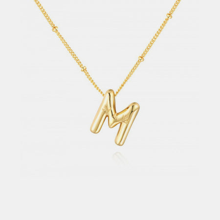 Gold-Plated Bubble Initial Necklace - S. M. & Co. Necklace