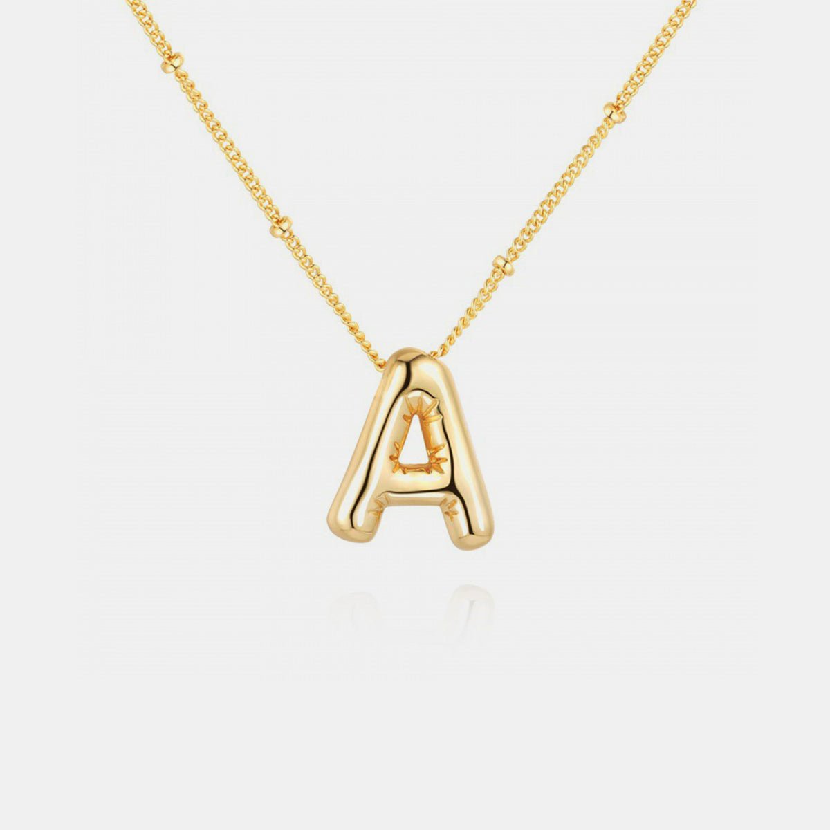 Gold-Plated Bubble Initial Necklace - S. M. & Co. Necklace