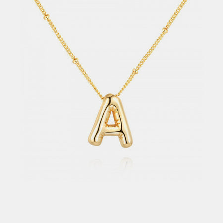 Gold-Plated Bubble Initial Necklace - S. M. & Co. Necklace