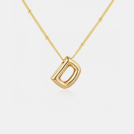 Gold-Plated Bubble Initial Necklace - S. M. & Co. Necklace