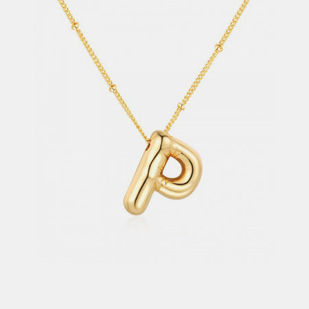 Gold-Plated Bubble Initial Necklace - S. M. & Co. Necklace