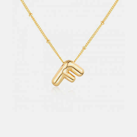 Gold-Plated Bubble Initial Necklace - S. M. & Co. Necklace