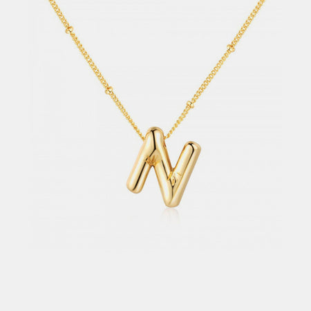 Gold-Plated Bubble Initial Necklace - S. M. & Co. Necklace