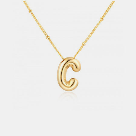 Gold-Plated Bubble Initial Necklace - S. M. & Co. Necklace