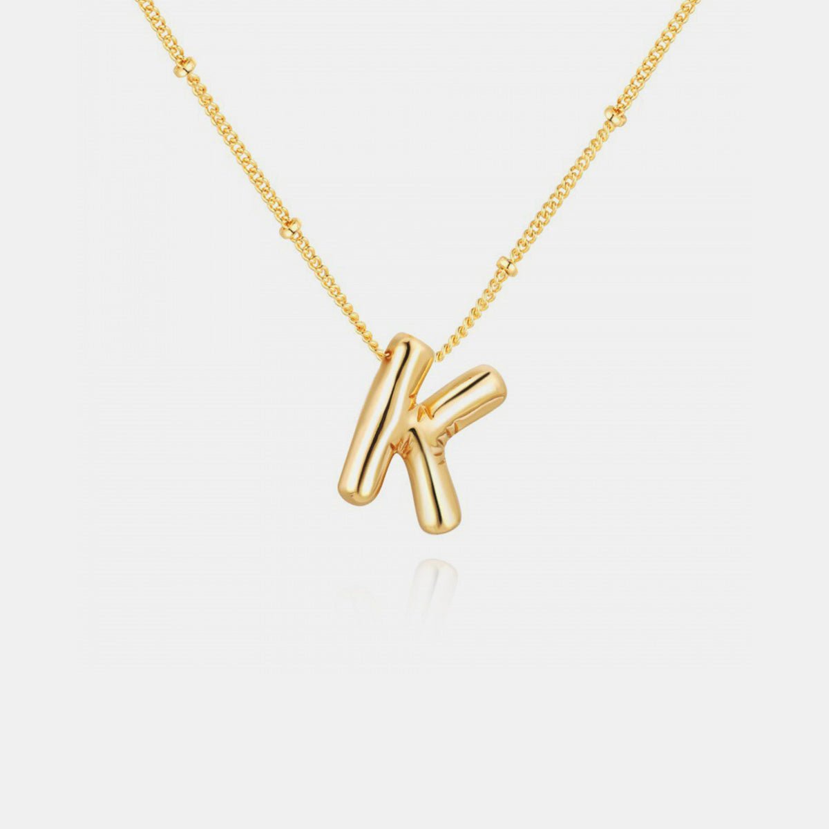 Gold-Plated Bubble Initial Necklace - S. M. & Co. Necklace