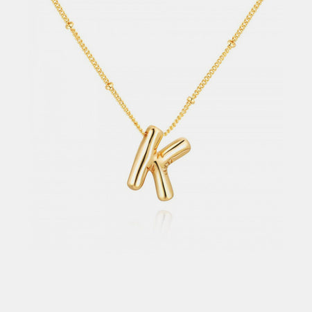 Gold-Plated Bubble Initial Necklace - S. M. & Co. Necklace