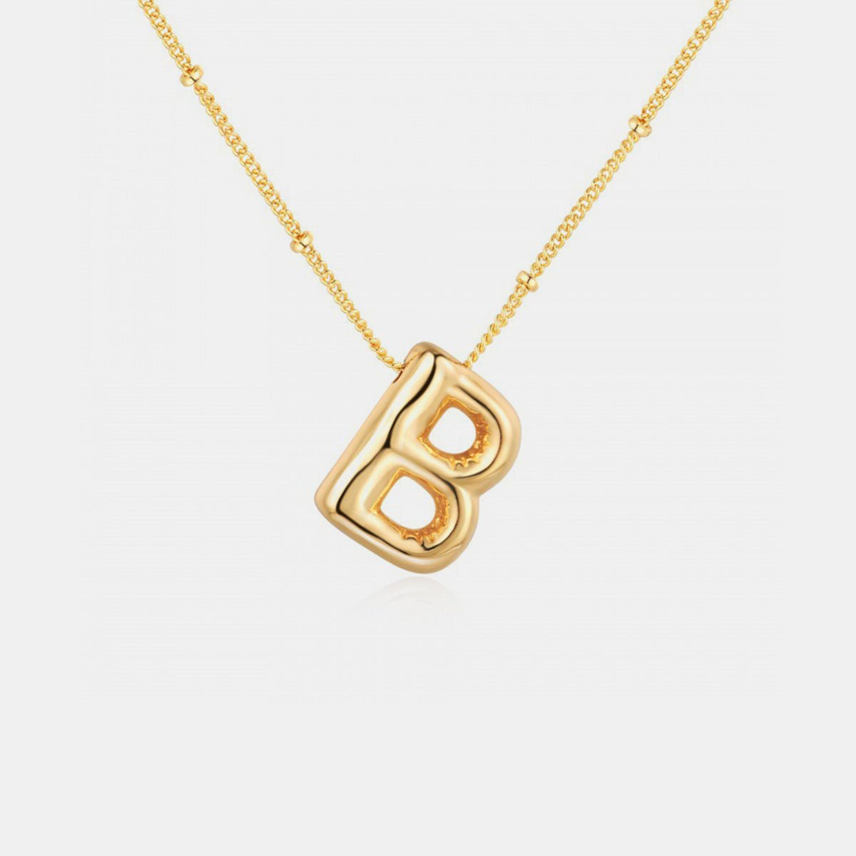 Gold-Plated Bubble Initial Necklace - S. M. & Co. Necklace