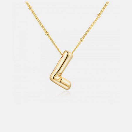 Gold-Plated Bubble Initial Necklace - S. M. & Co. Necklace