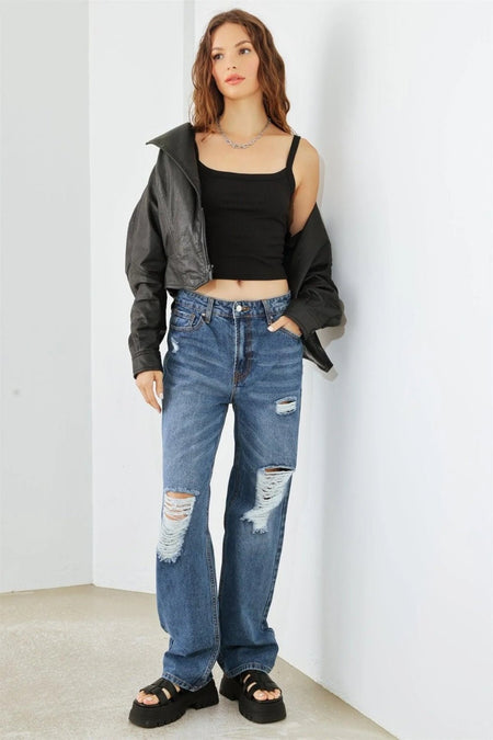 HAMMER COLLECTION Distressed High Waist Jeans - S. M. & Co. Denim Jeans