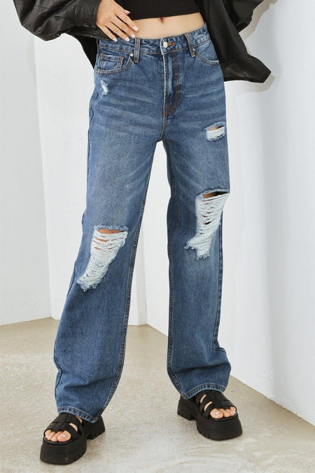 HAMMER COLLECTION Distressed High Waist Jeans - S. M. & Co. Denim Jeans