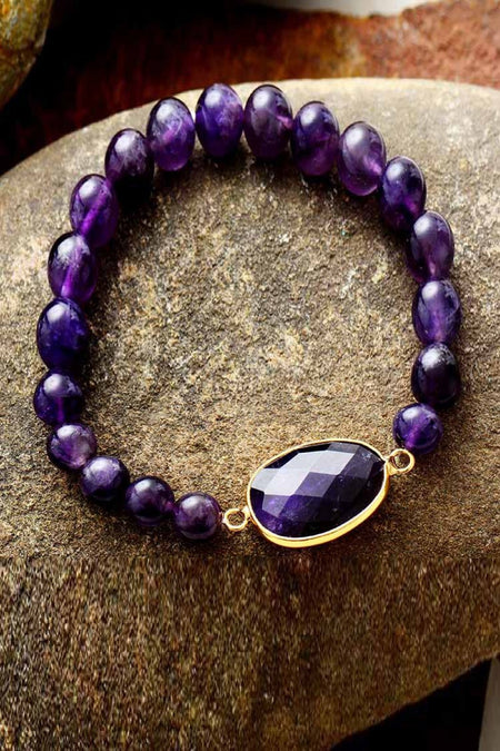 Handmade Amethyst Beaded Bracelet - S. M. & Co. Bracelet