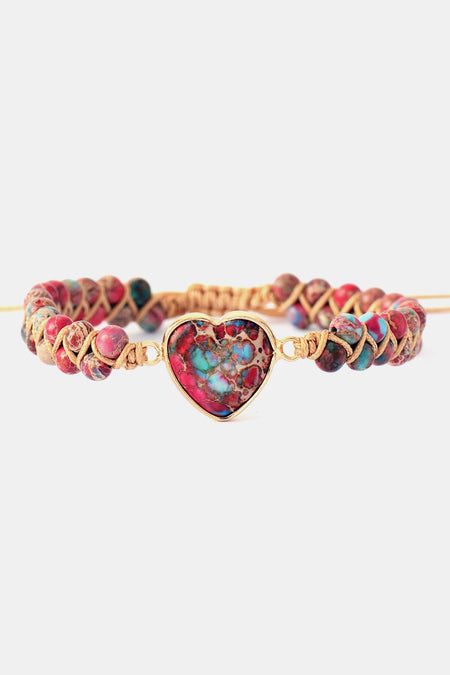 Handmade Heart Shape Natural Stone Bracelet - S. M. & Co. Bracelet