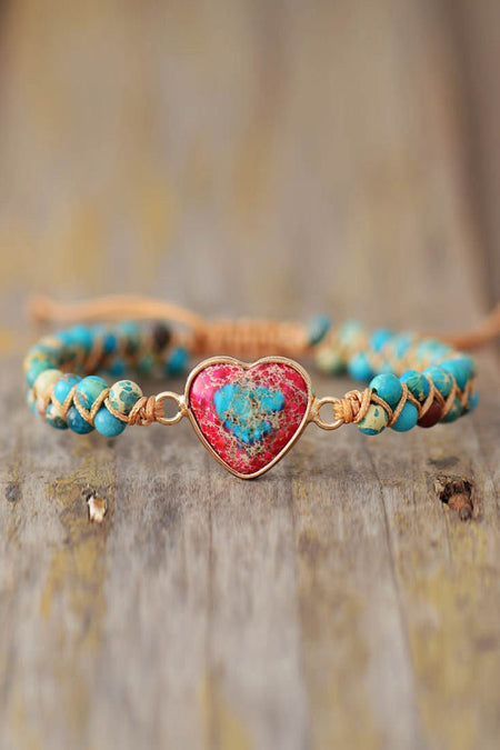 Handmade Heart Shape Natural Stone Bracelet - S. M. & Co. Bracelet