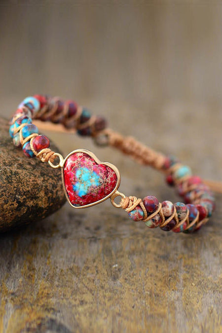 Handmade Heart Shape Natural Stone Bracelet - S. M. & Co. Bracelet