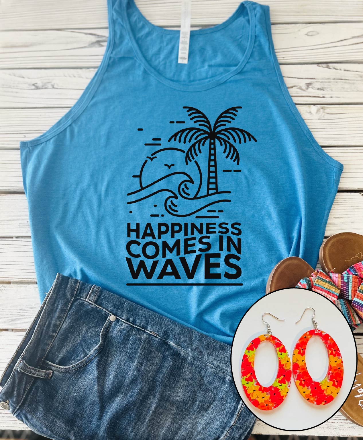 Happiness Comes In Waves - S. M. & Co. Tops/Tops & Tees