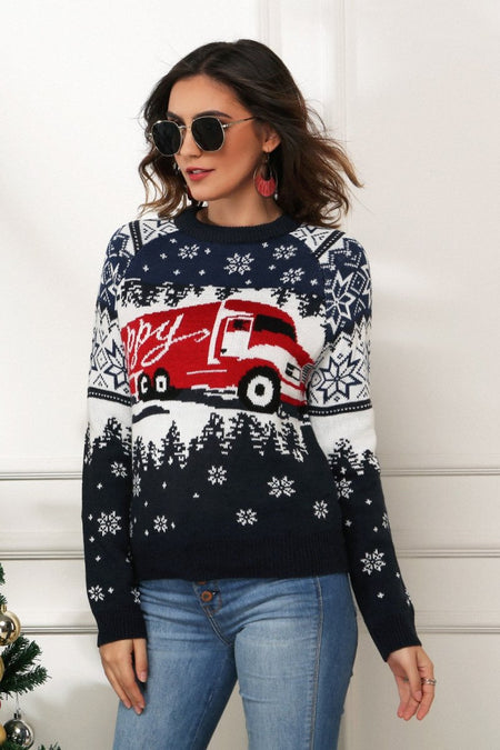 HAPPY Christmas Raglan Sleeve Sweater - S. M. & Co.