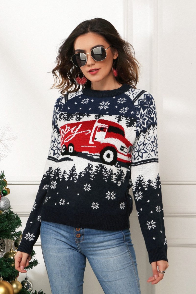 HAPPY Christmas Raglan Sleeve Sweater - S. M. & Co.