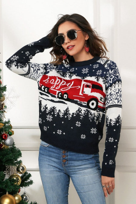 HAPPY Christmas Raglan Sleeve Sweater - S. M. & Co.