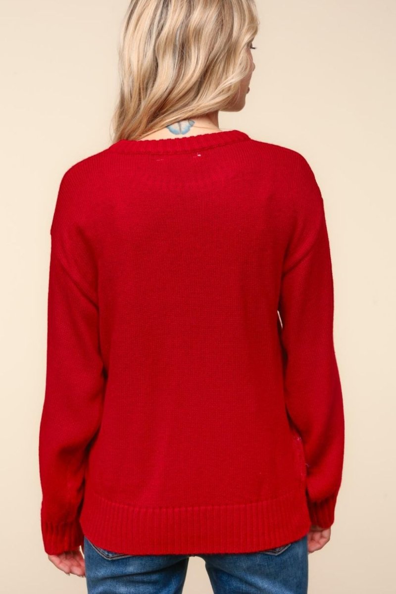 Haptics Santa Sparkle Brushed Sweater - S. M. & Co.