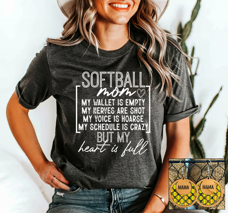 Heart is Full- Softball Mom - S. M. & Co. Shirts & Tops